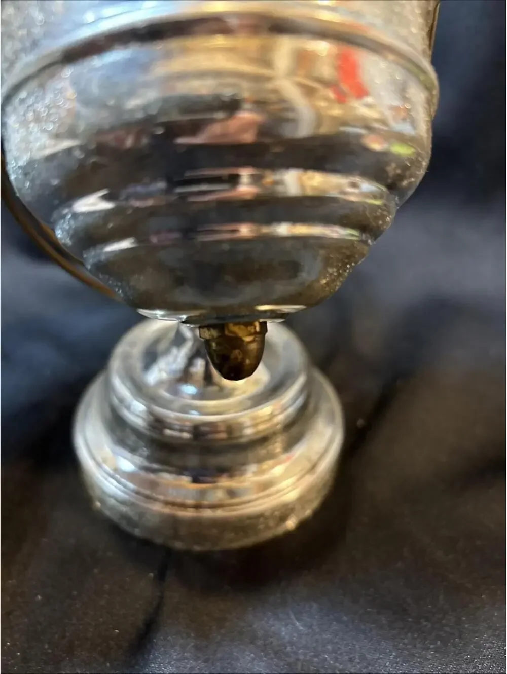 VTG Nickel Brass Ship Gimbal Oil Lamp Swivel Wall / Table Mount 10.75” No Globe